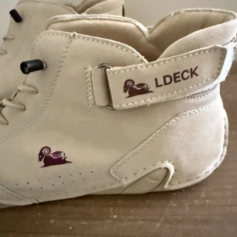 L DECK Men's SZ 45 Ankle Chucka Boots Shoes Lace Up Tan Leather